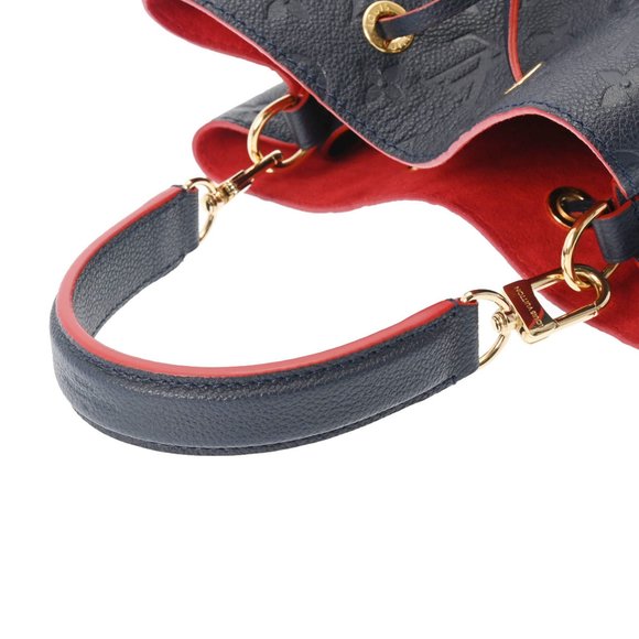 LOUIS VUITTON Monogram Empreinte Neo Noe Marine Rouge M45306 Women's Leather ... - Picture 3 of 12